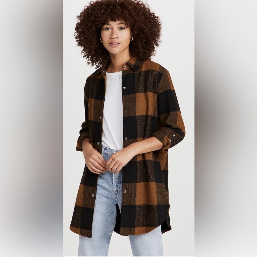 BB Dakota Eldridge Shacket- Buffalo Plaid Shirt Jacket- Size Large